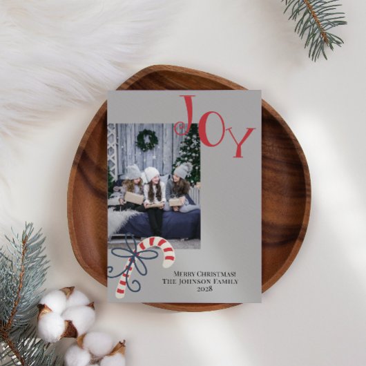 オリジナル写真を追加できるモダンなクリスマス カード あなたの写真を飾ろう