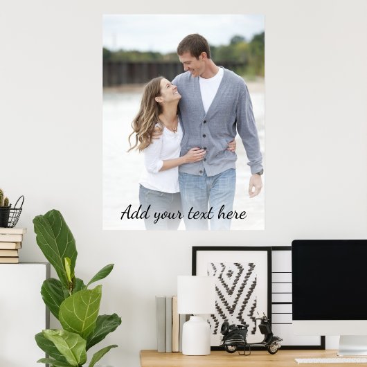 オリジナル写真を追加 お好きなテキストを入力 ポスター (ホームオフィス)