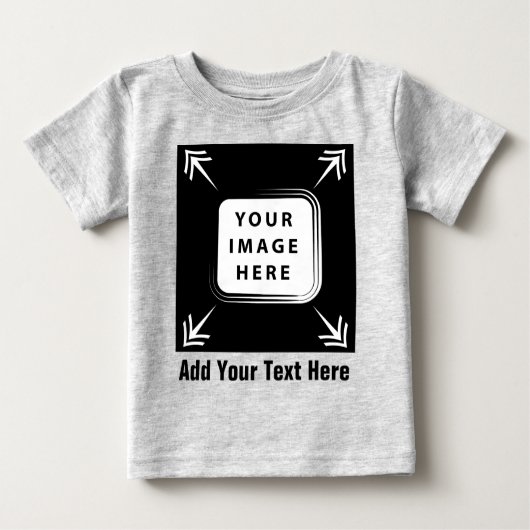 オリジナル写真イメージの幼児ベビーギフトを追加 ベビーTシャツ (正面)