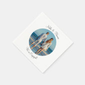 オリジナル写真エンゲージメントネーム カップルを作成 スタンダードカクテルナプキン (角)