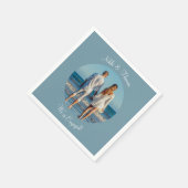 オリジナル写真エンゲージメントネーム カップルを作成 スタンダードカクテルナプキン (角)