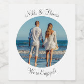 オリジナル写真エンゲージメントネーム カップルを作成 ワインラベル (シングルラベル)