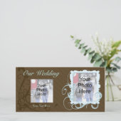 オリジナル写真カード、結婚式の家族やその他 案内状 (スタンド正面)