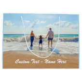 オリジナル写真ギフトバッグをカスタムテキスト名で作成 ラージペーパーバッグ (裏面)