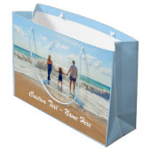 オリジナル写真ギフトバッグをカスタムテキスト名で作成 ラージペーパーバッグ (裏面アングル)