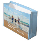 オリジナル写真ギフトバッグをカスタムテキスト名で作成 ラージペーパーバッグ (正面アングル)