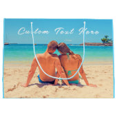 オリジナル写真ギフトバッグ - あなたのテキストでパーソナライズ ラージペーパーバッグ (裏面)