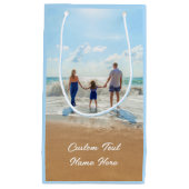 オリジナル写真ギフトバッグ - カスタムテキスト名入り スモールペーパーバッグ (正面)