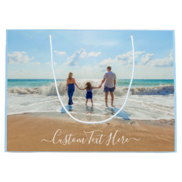 オリジナル写真ギフトバッグ - カスタムテキスト名入り ラージペーパーバッグ