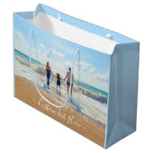 オリジナル写真ギフトバッグ - カスタムテキスト名入り ラージペーパーバッグ (正面アングル)