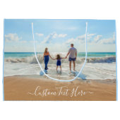 オリジナル写真ギフトバッグ - カスタムテキスト名入り ラージペーパーバッグ (裏面)