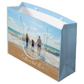 オリジナル写真ギフトバッグ - カスタムテキスト名入り ラージペーパーバッグ (裏面アングル)