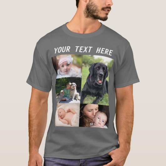 オリジナル写真コラージュフォト家族 Tシャツ (正面)