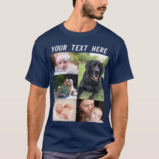 オリジナル写真コラージュ フォト ファミリー Tシャツ (正面)