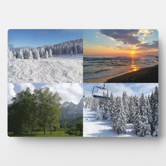 オリジナル写真コラージュ フレームレス 卓上スタンド プレート フォトプラーク (正面)