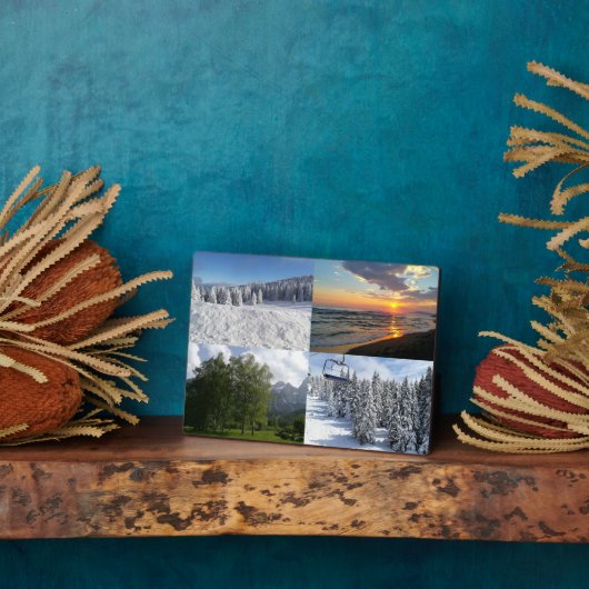 オリジナル写真コラージュ フレームレス 卓上スタンド プレート フォトプラーク (側面)