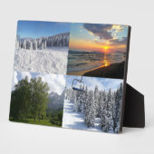 オリジナル写真コラージュ フレームレス 卓上スタンド プレート フォトプラーク (側面)