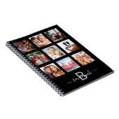 オリジナル写真コラージュ モノグラム ブラック 現代の日記 ノートブック (右側)