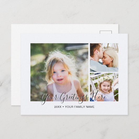 オリジナル写真コラージュ ユニバーサル グリーティング ポストカード (正面/裏面)