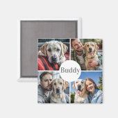 オリジナル写真コラージュ 名前 犬 マグネット (正面/裏面)