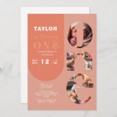 オリジナル写真コラージュ 1歳誕生日招待状 招待状 (正面/裏面)