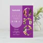 オリジナル写真コラージュ 1歳誕生日招待状 招待状 (スタンド正面)