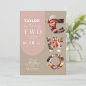 オリジナル写真コラージュ 2歳の誕生日招待状 招待状 (スタンド正面)