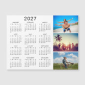 オリジナル写真コラージュ 2027 カレンダー マグネット招待状 (正面)