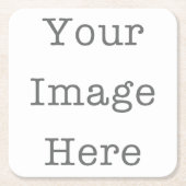 オリジナル写真サンドストーンコースター - 名入れ スクエアペーパーコースター (正面)