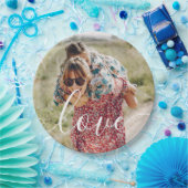 オリジナル写真スクリプトラブ ペーパープレート (パーティー)