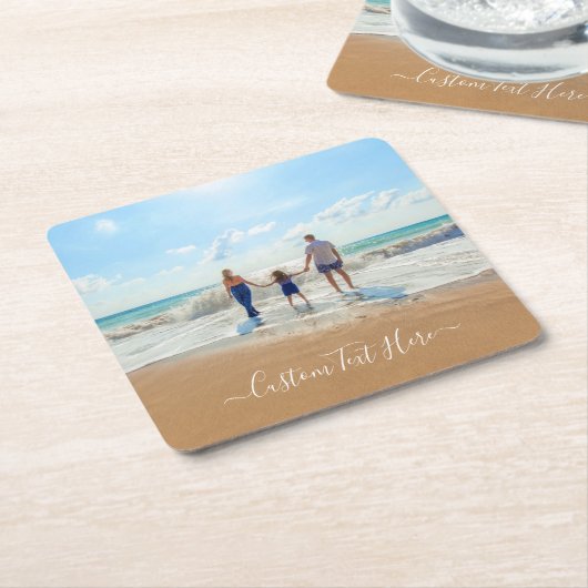 オリジナル写真テキスト紙コースターカスタマイズ スクエアペーパーコースター (アングル)