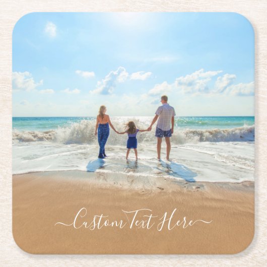 オリジナル写真テキスト紙コースターカスタマイズ スクエアペーパーコースター (正面)