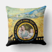 オリジナル写真テキスト - ヴァン・ゴッホアート パーソナライズギフト クッション (裏面)