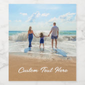 オリジナル写真テキスト 名前 お気に入りの写真 ギフト ワインラベル (シングルラベル)