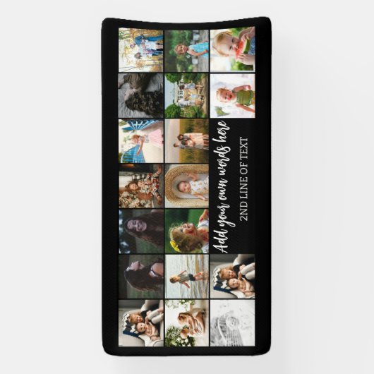 オリジナル写真モンテージ フォトコラージュ 誕生日パーティ 横断幕 (縦)