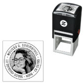 オリジナル写真丸型住所印 セルフインキングスタンプ (インサイチュ)