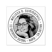 オリジナル写真丸型住所印 セルフインキングスタンプ (デザイン)