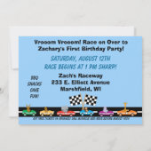 オリジナル写真動物レーサー誕生日招待状 招待状 (裏面)