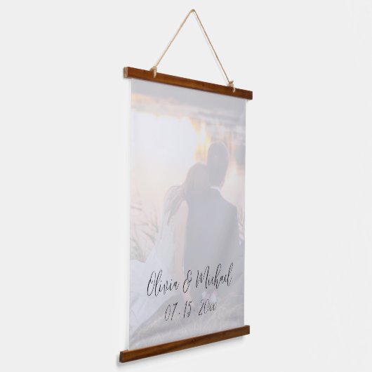 オリジナル写真名前日記念品 吊り下げ型タペストリー (傾斜あり)