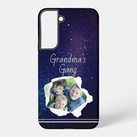 オリジナル写真用紙 パンチ穴 カスタムテキスト SAMSUNG GALAXYケース (裏面)