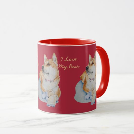 オリジナル写真美しい秋田犬 マグカップ (正面右)