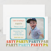 オリジナル写真誕生日招待状（#INV 011） 招待状 (正面/裏面)