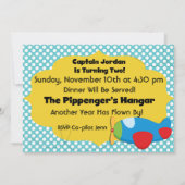 オリジナル写真飛行機パイロット誕生日招待状 招待状 (裏面)