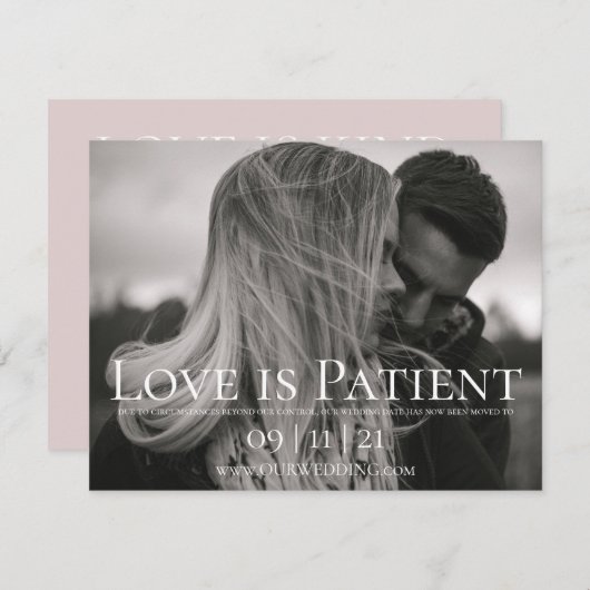 オリジナル写真 ウェディング延期のお知らせ 招待状 (正面/裏面)