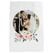 オリジナル写真 ウォーターカラー ピンクのバラ ギフトバッグ (裏面)