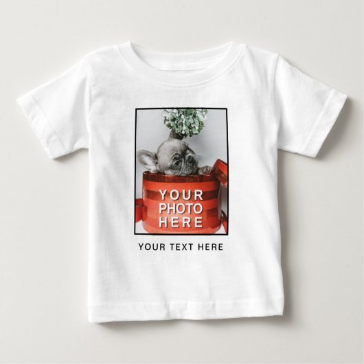 オリジナル写真＆カスタムテキスト ベビーTシャツ (正面)