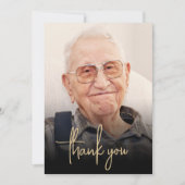 オリジナル写真 ゴールドスクリプト 90歳の誕生日パーティー サンキューカード (正面)