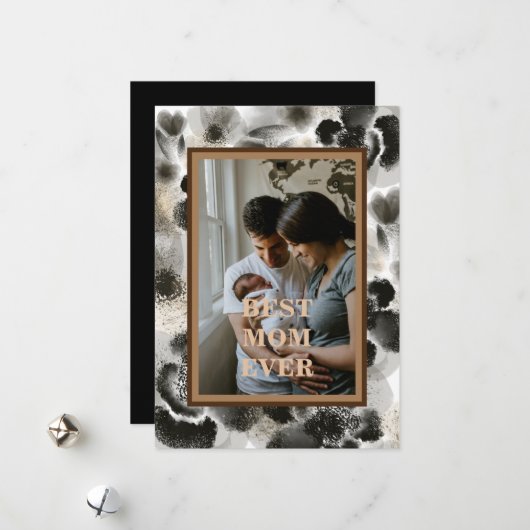 オリジナル写真 ゴールド フラワー マザーズデー シーズンカード (正面/裏面インサイチュ)