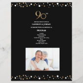 オリジナル写真 ゴールド ブラック コンフェッティ 90歳の誕生日 (裏面)