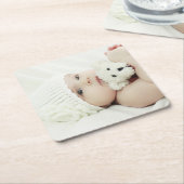 オリジナル写真 スクエアペーパーコースター (アングル)